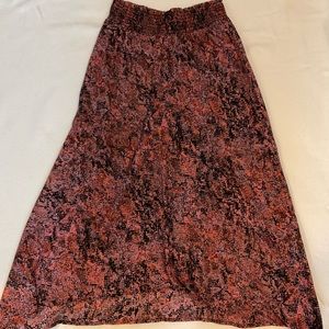 Coal, pink, black snakeskin flowy skirt